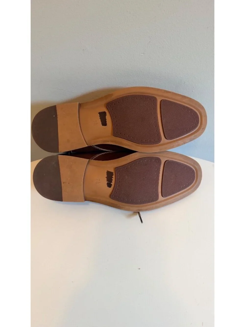 Curt & Larson Mens Brown Faux Leather Oxford Dress Shoes Size 7.5